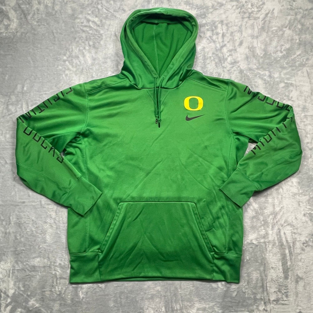 Nike Oregon Ducks Hoodie Men Large Green Fighting Ducks Mighty Oregon Pullover